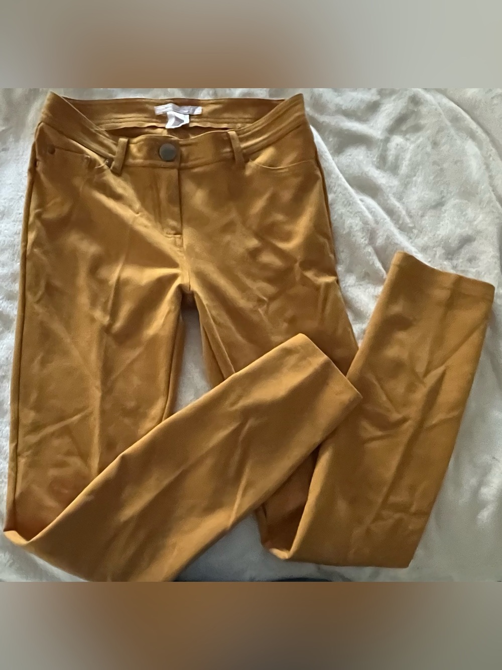 Romeo & Juliet Women's Mustard Yellow Ponte Skinny Capris